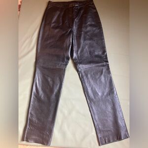 JLC New York Genuine Leather Bootcut Pants High Waisted Black Size 6/8